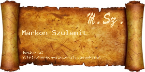 Markon Szulamit névjegykártya